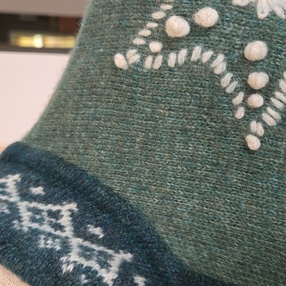 Vinatge Lambswool Blend Appleseeds Nordic Fair Isle Zip Front Cardigan Womens M - Picture 3 of 10